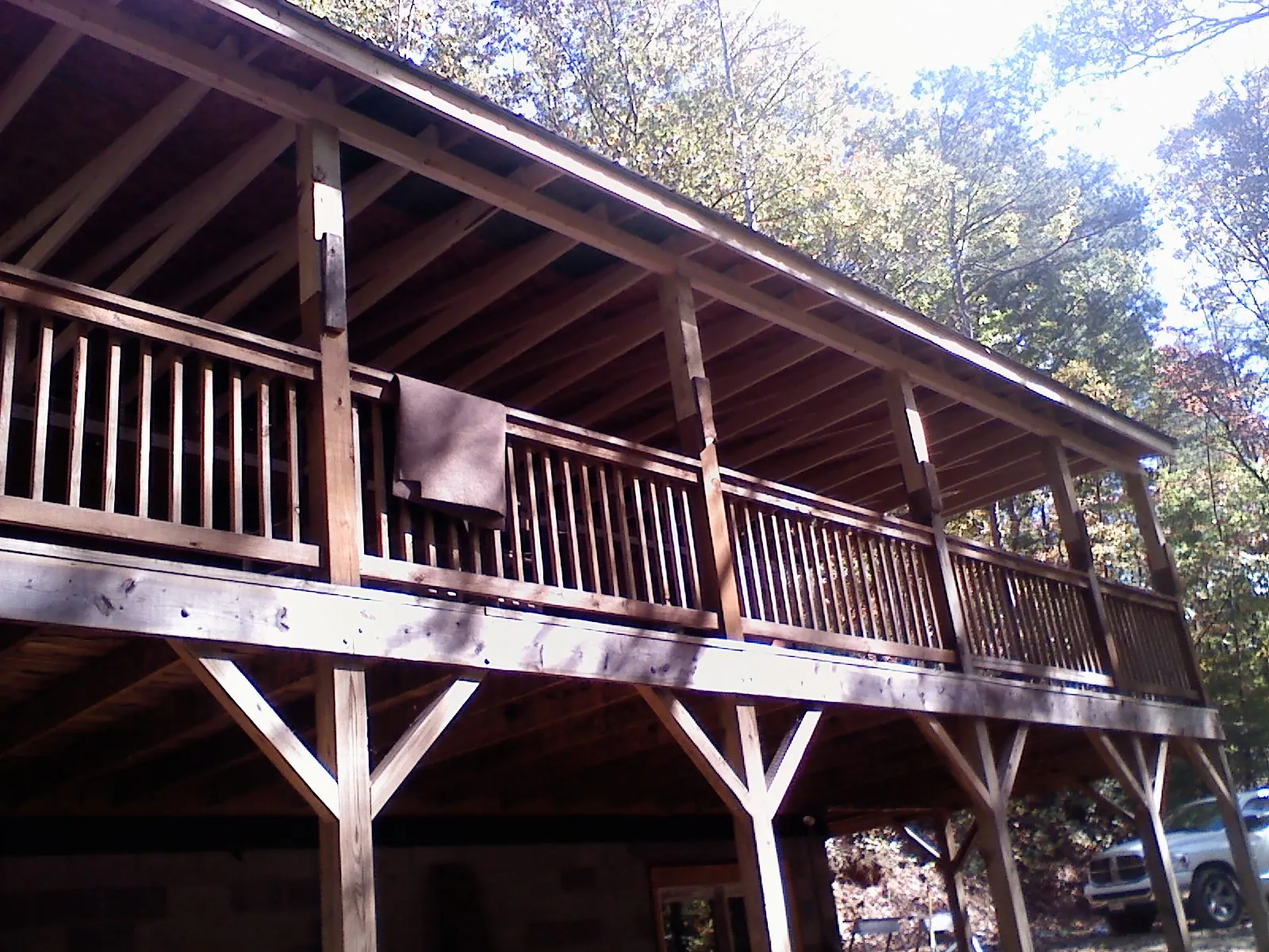 Timber framing under a new elevated porch and deck — Roof Leak Repair in Lenhartsville by Roofing Brothers